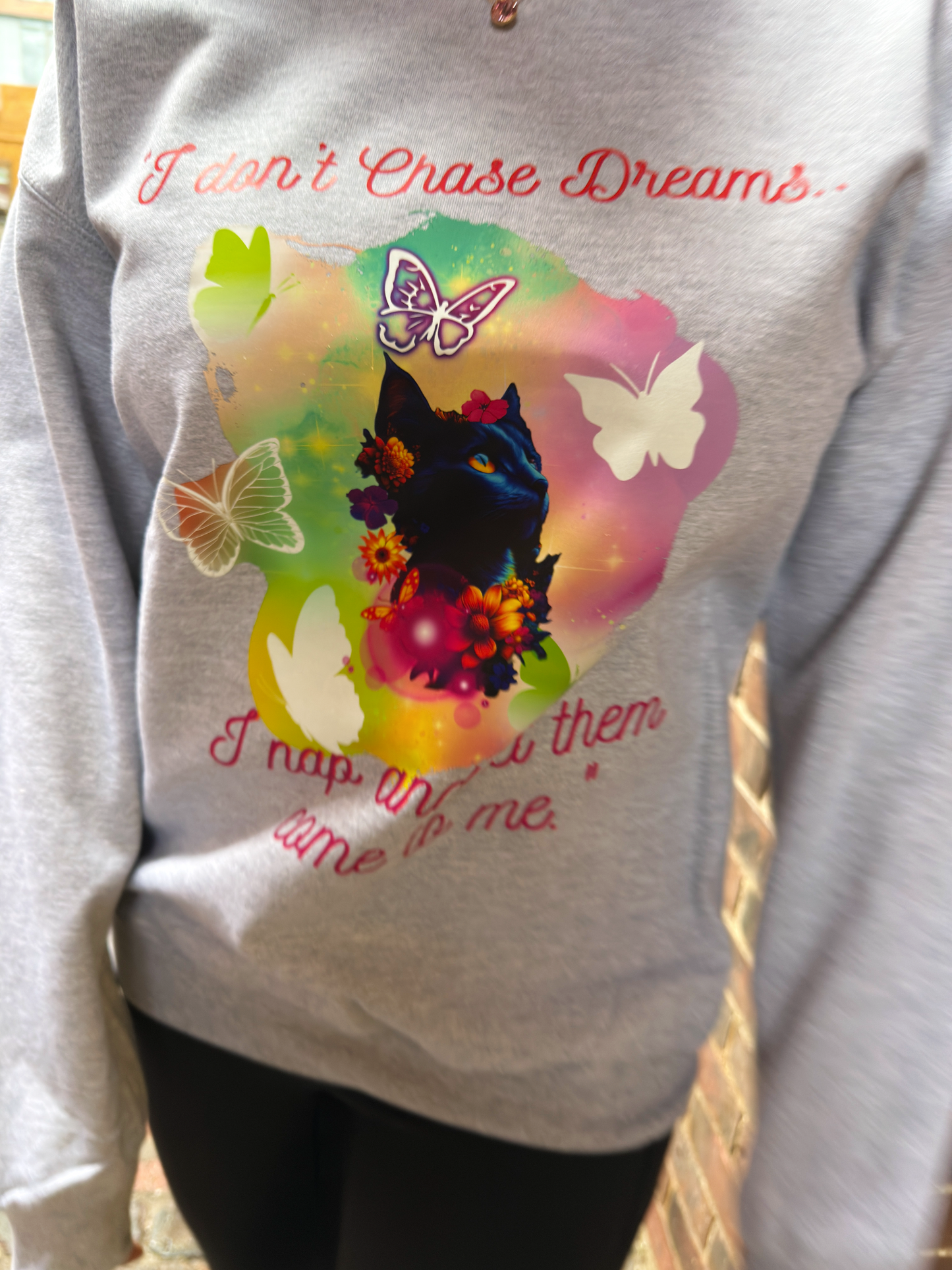 Dream Big, Nap Hard – Blue Cat Sweatshirt