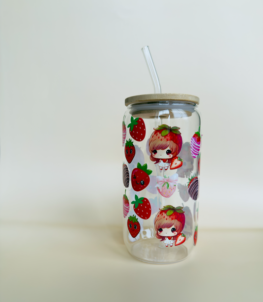 Strawberry Paradise - Beer Can Glass 16 oz