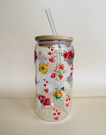 Flower Fountain - Beer Can Glass 16 oz