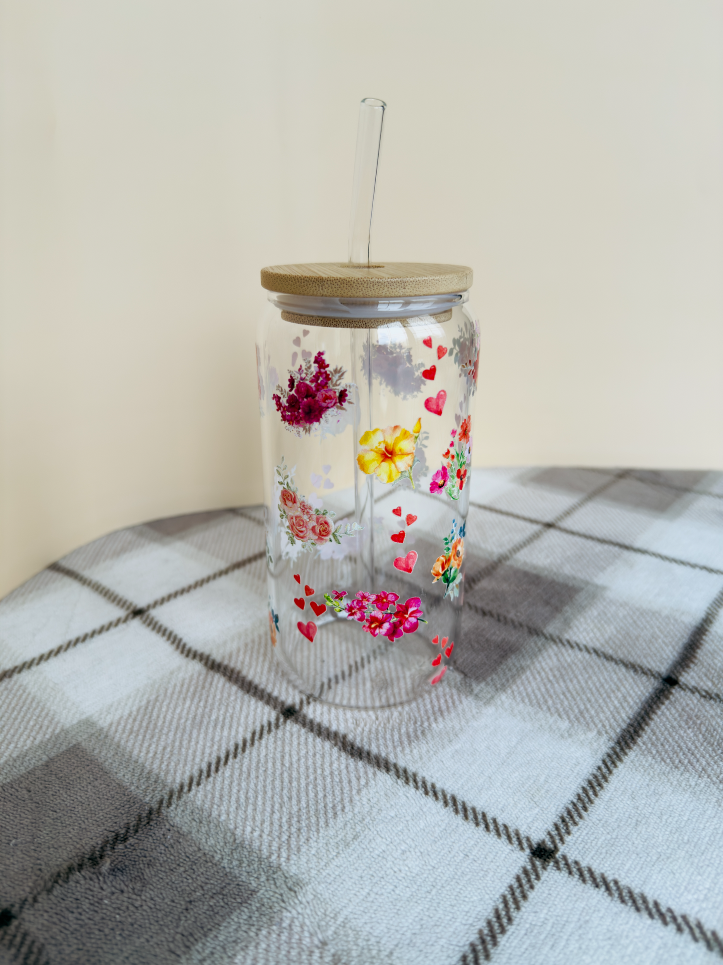 Flower Fountain - Beer Can Glass 16 oz