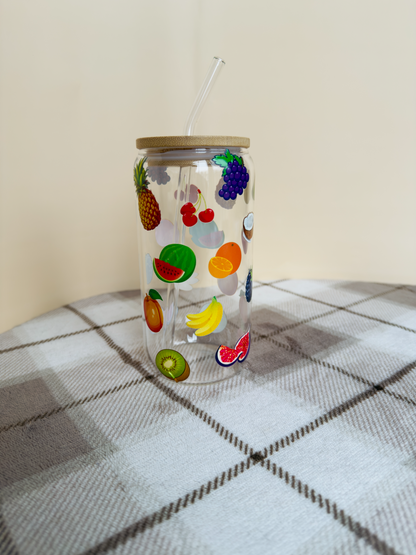 Fruit filled Beer Can Glass 16 oz