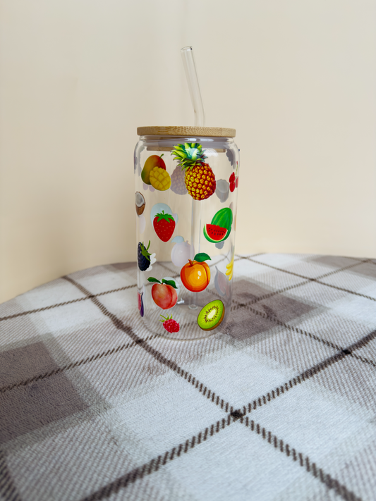 Fruit filled Beer Can Glass 16 oz