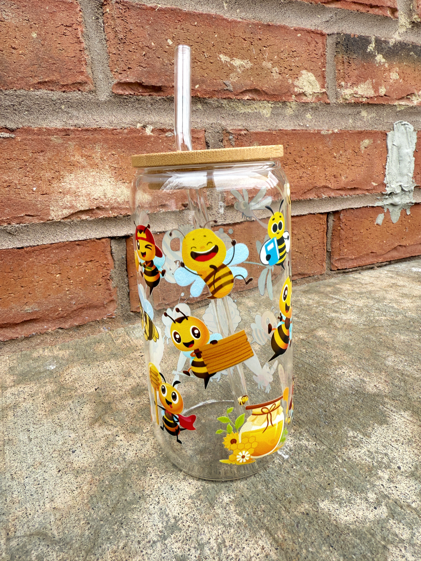 Bee want Honey - Beer Can Glass 16 oz