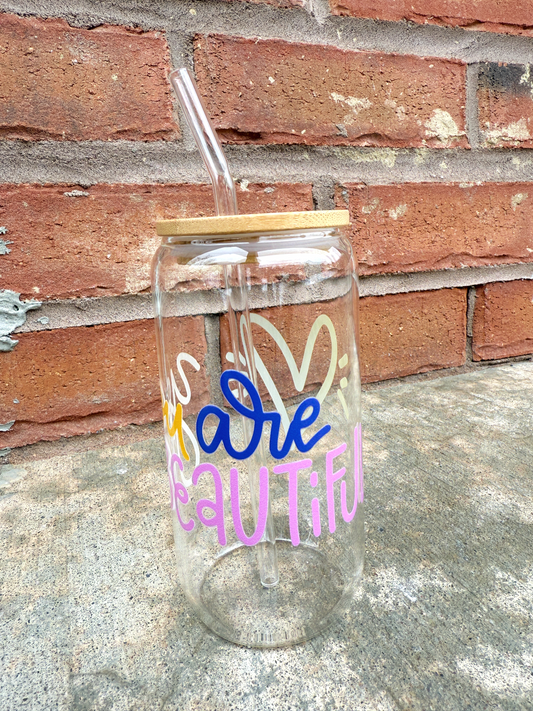 You are Beautiful - Beer Can Glass 16 oz