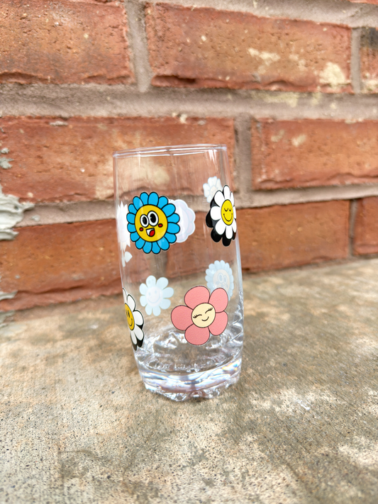 Daisies World - Clear Drinking Glass