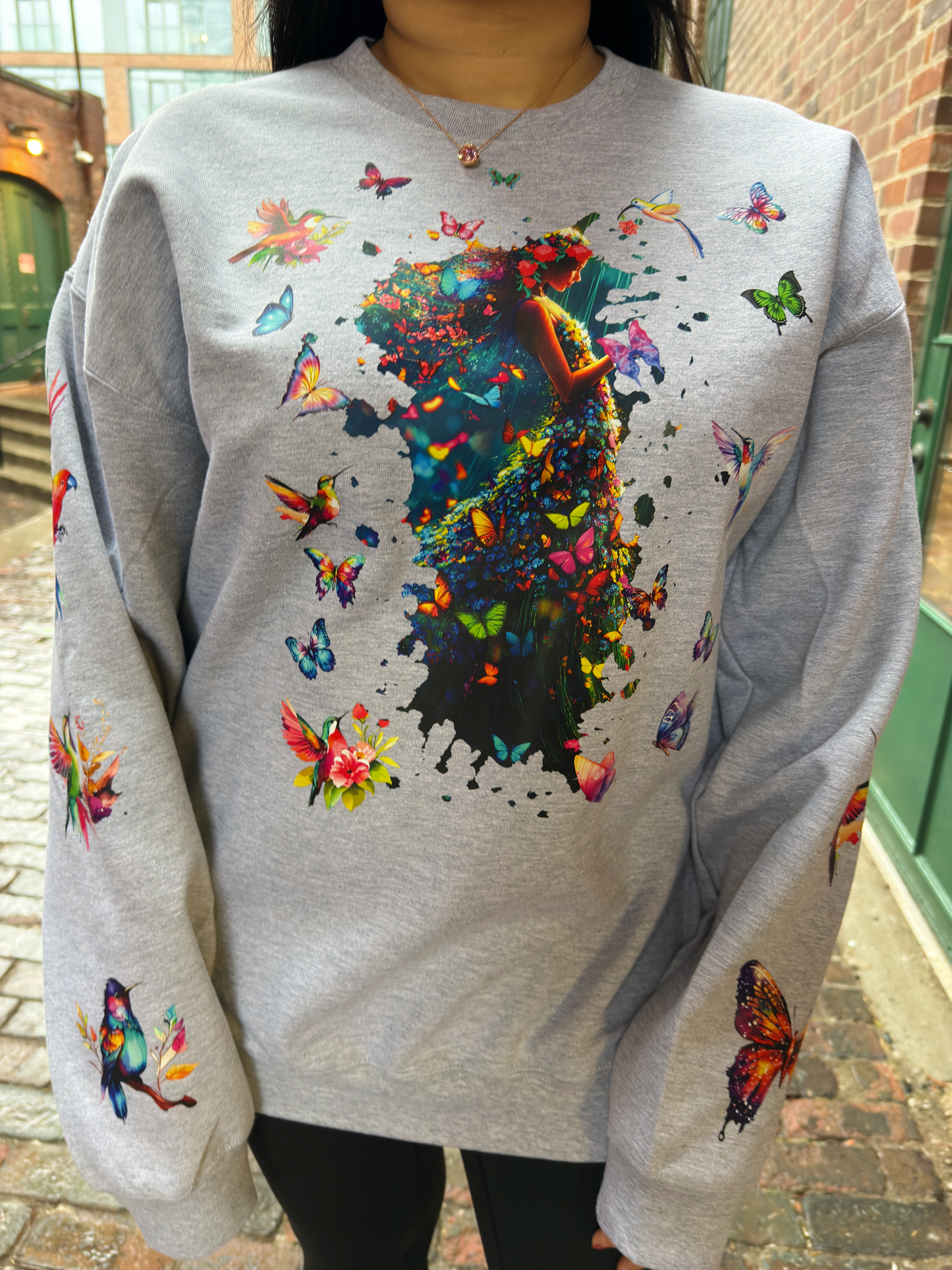 Butterfly Garden – Rainy Day Girl Sweatshirt