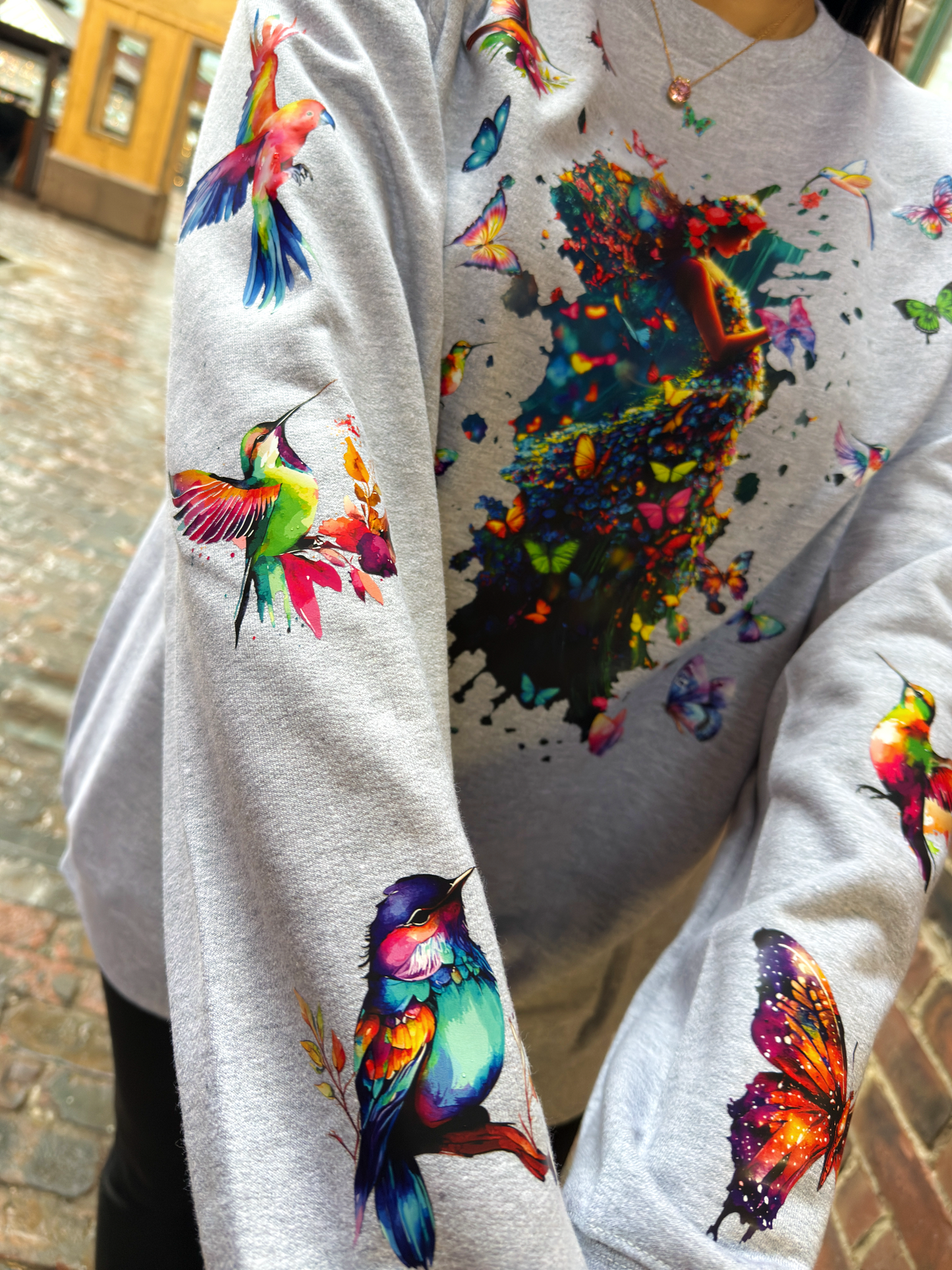 Butterfly Garden – Rainy Day Girl Sweatshirt