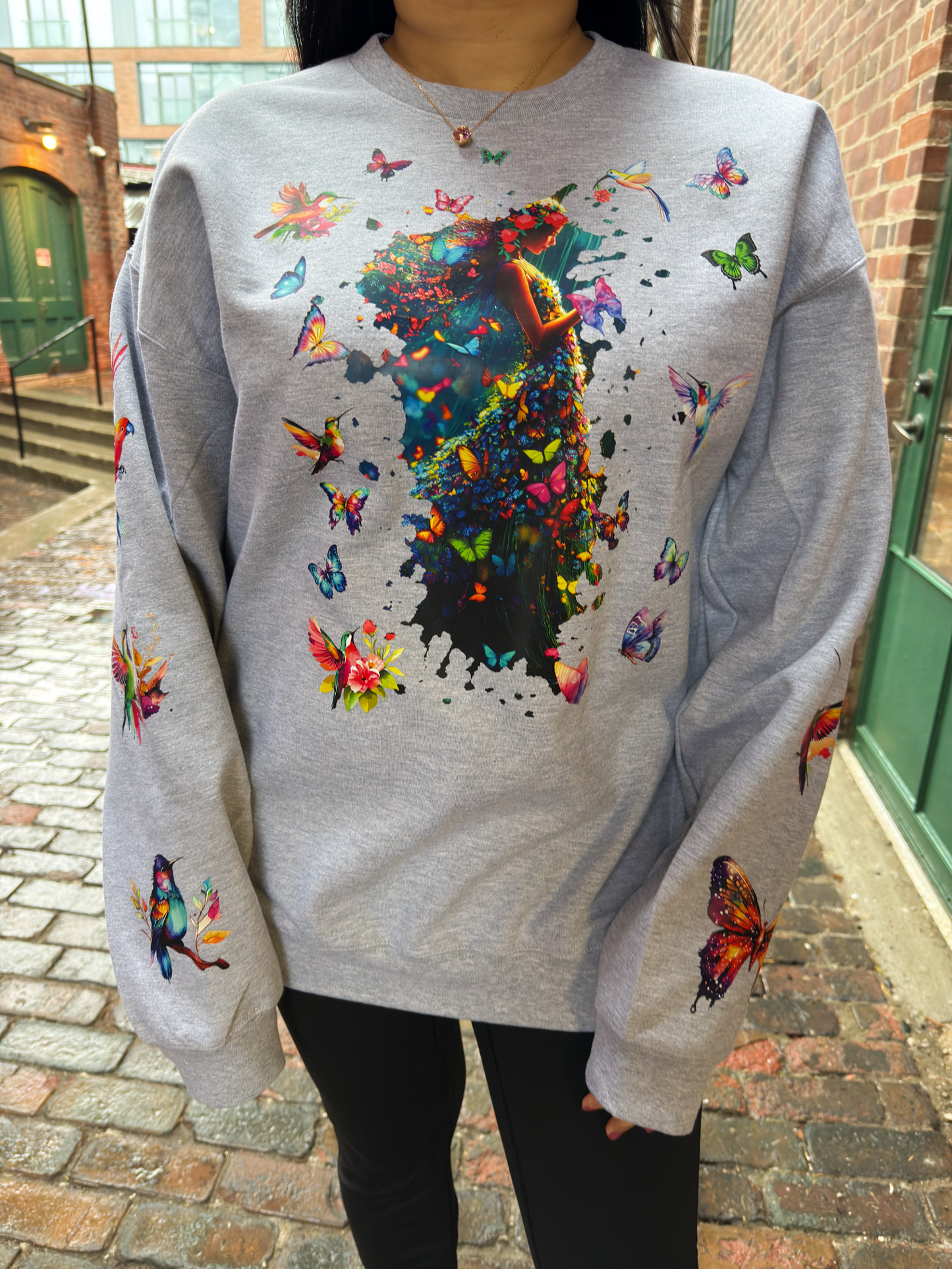 Butterfly Garden – Rainy Day Girl Sweatshirt