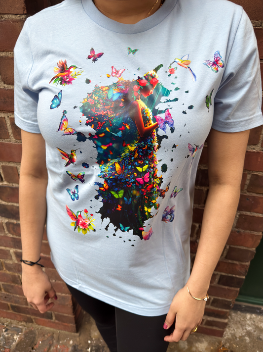 Butterfly Garden – Rainy Day Girl T-Shirt